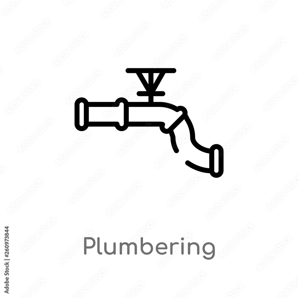 Poster outline plumbering vector icon. isolated black simple line element illustration from other concept. 