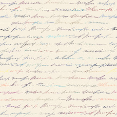 Vintage inscriptions pattern. Seamless background. Vector image.