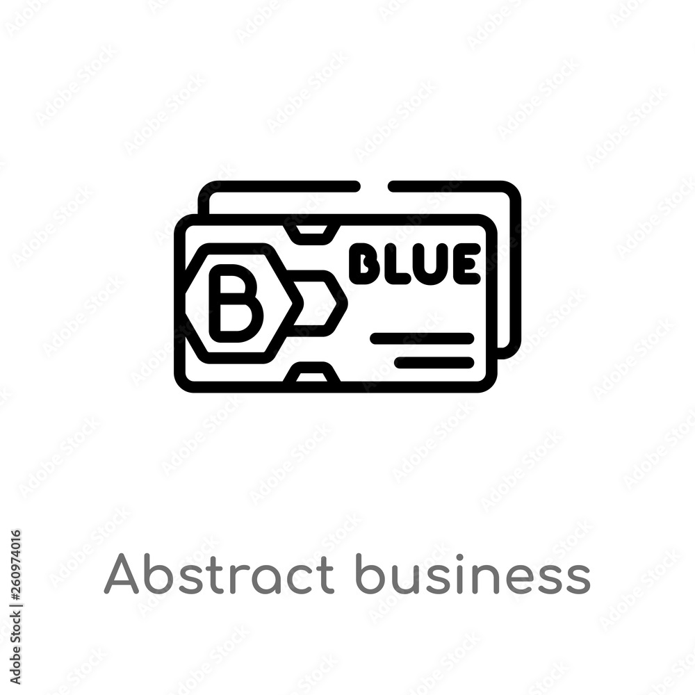 Poster outline abstract business card vector icon. isolated black simple line element illustration from oth