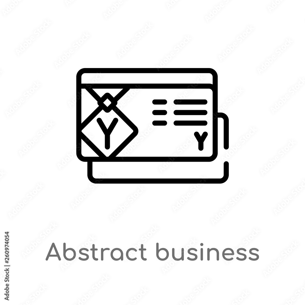 Poster outline abstract business card vector icon. isolated black simple line element illustration from oth