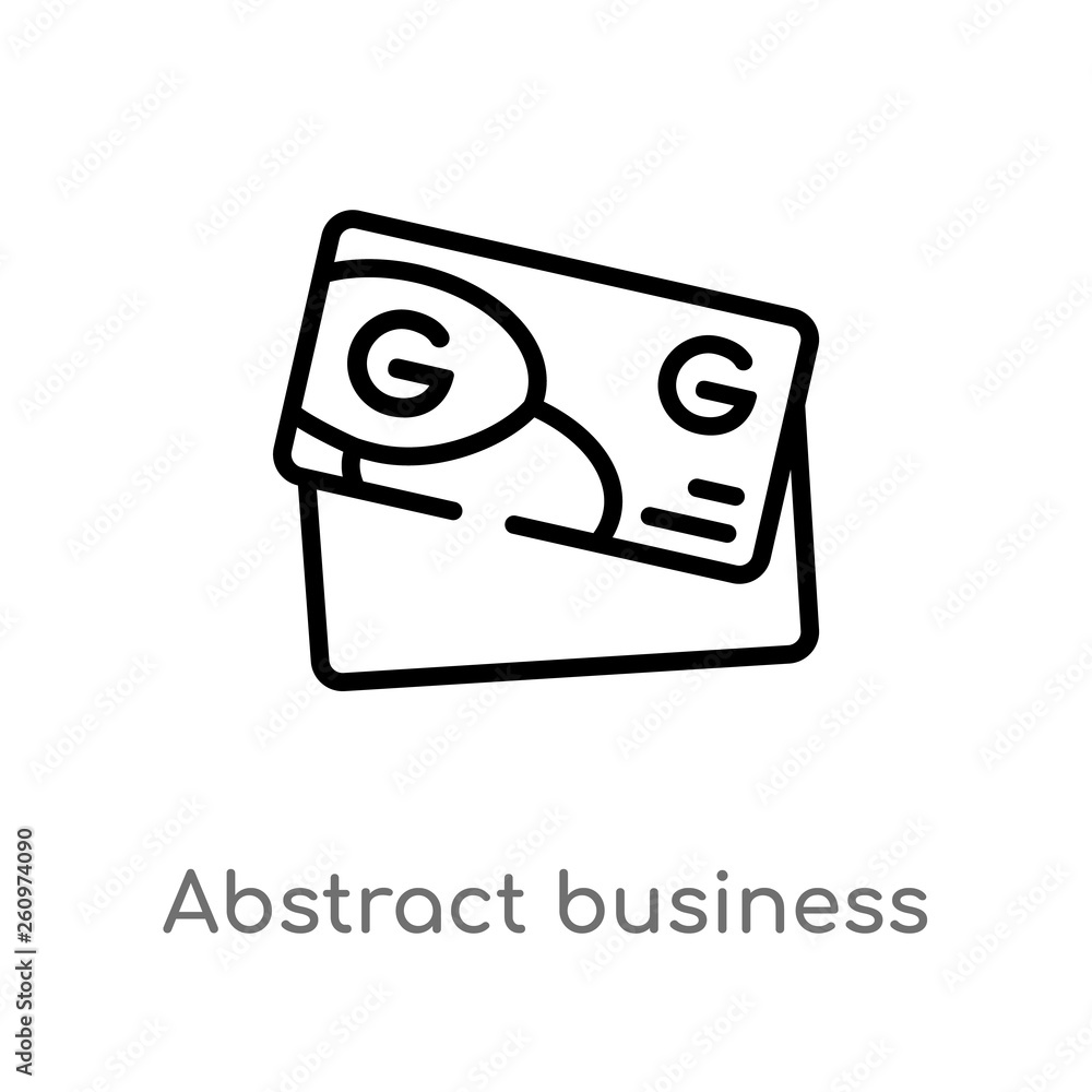 Poster outline abstract business card vector icon. isolated black simple line element illustration from oth