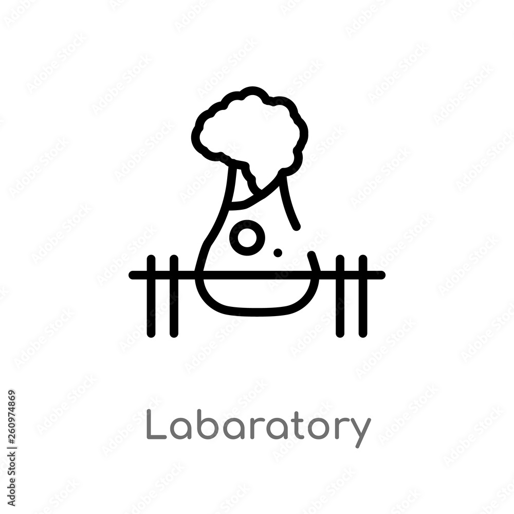 Poster outline labaratory vector icon. isolated black simple line element illustration from other concept. 
