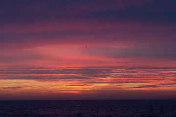 Cloudy seascape at sunset in Istanbul