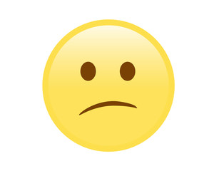 vector isolated yellow sad and unhappy face icon