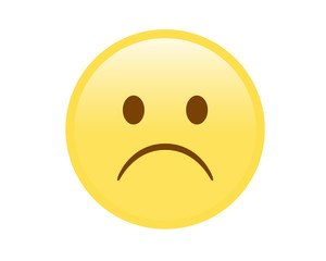 vector isolated yellow sad and unhappy face icon