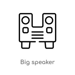 outline big speaker vector icon. isolated black simple line element illustration from party concept. editable vector stroke big speaker icon on white background