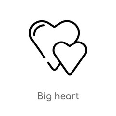 outline big heart vector icon. isolated black simple line element illustration from party concept. editable vector stroke big heart icon on white background
