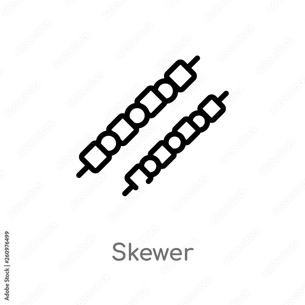 Poster outline skewer vector icon. isolated black simple line element illustration from party concept. edit
