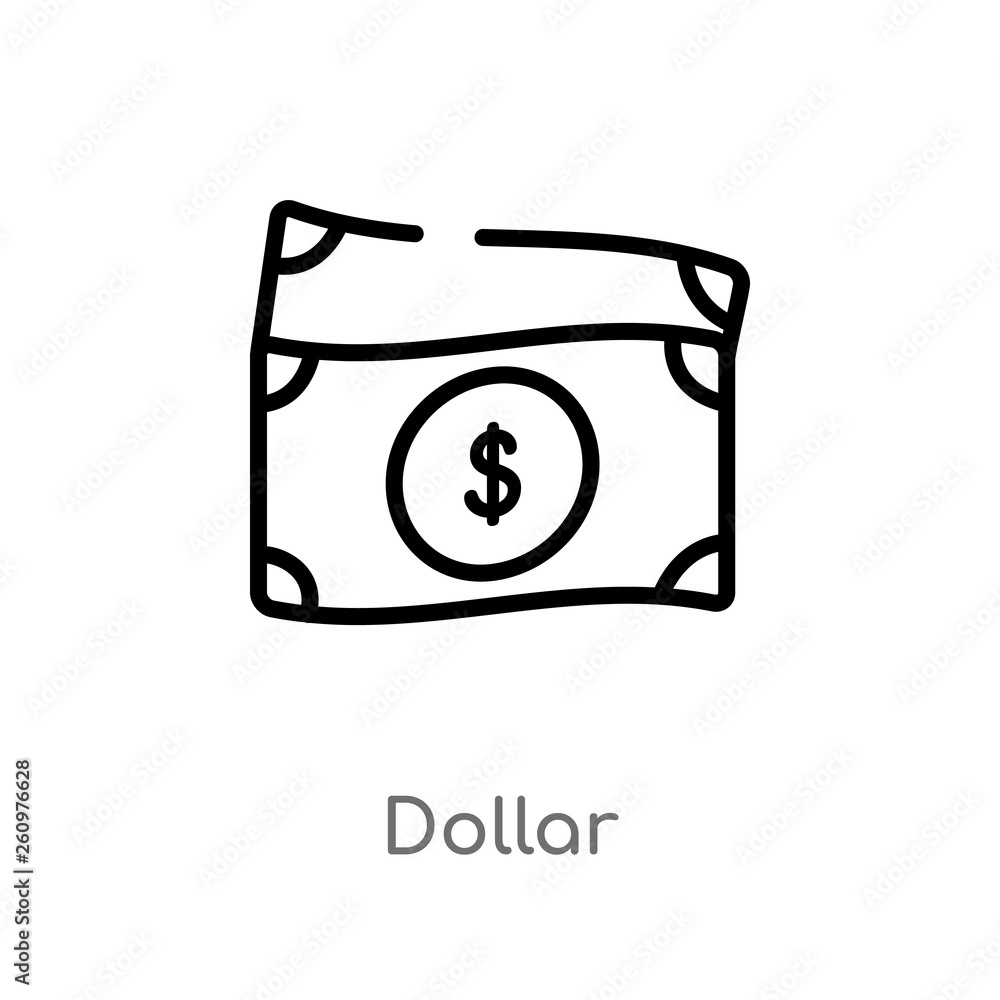 Poster outline dollar vector icon. isolated black simple line element illustration from payment concept. ed