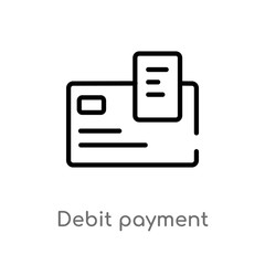 outline debit payment vector icon. isolated black simple line element illustration from payment concept. editable vector stroke debit payment icon on white background