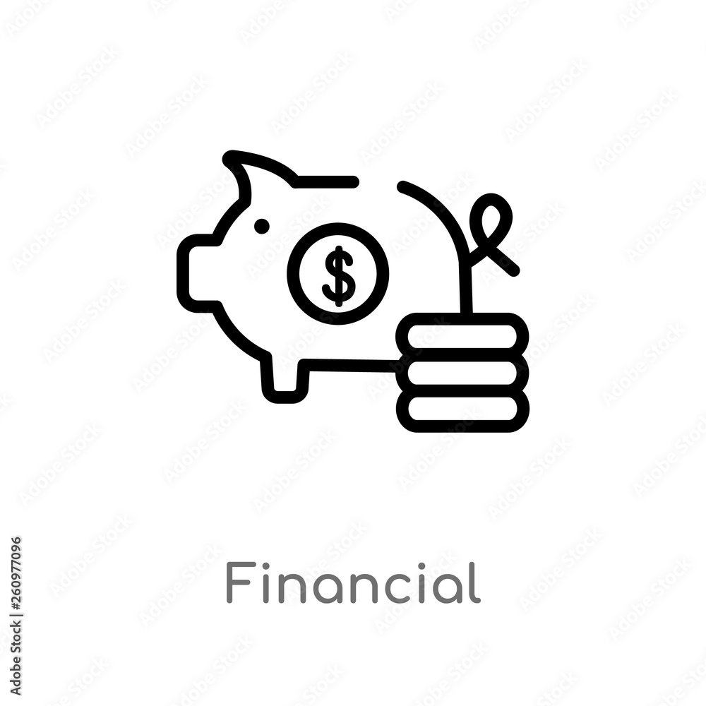 Poster outline financial vector icon. isolated black simple line element illustration from payment methods 