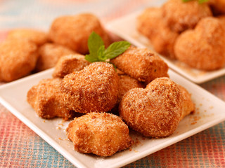 Almond cookies. Heart-shaped.