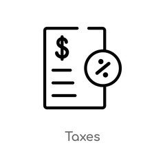 outline taxes vector icon. isolated black simple line element illustration from payment concept. editable vector stroke taxes icon on white background