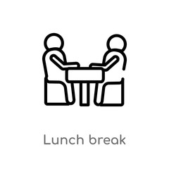 outline lunch break vector icon. isolated black simple line element illustration from people concept. editable vector stroke lunch break icon on white background