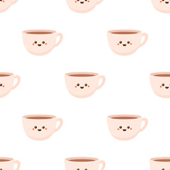 Cup of tea with smile pattern