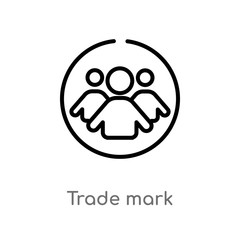 Obraz premium outline trade mark vector icon. isolated black simple line element illustration from people concept. editable vector stroke trade mark icon on white background