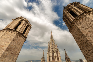 Gothic cathedral of Barcelona in Spain Europe