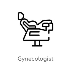 outline gynecologist vector icon. isolated black simple line element illustration from people concept. editable vector stroke gynecologist icon on white background