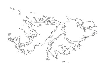 Falkland Islands outline silhouette map illustration
