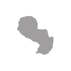 Paraguay black map on white background vector