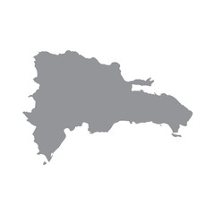 Dominican Republic map in gray on a white background
