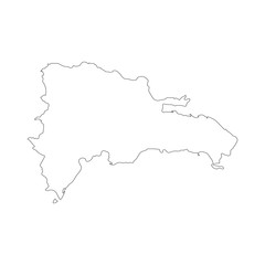 Dominican Republic vector map isolated on white background. High detailed illustration. Outlined, contour.