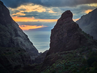 Masca Village at sunset in Tenerife, Canary Islands, Spain