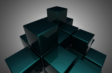 abstract cubes background. 3d illustrationa