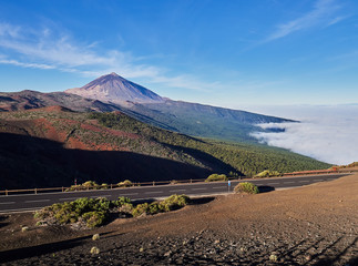 A Spectacular view to the Pico del Teide volcano in Tenerife national park, Canary Island, Spain