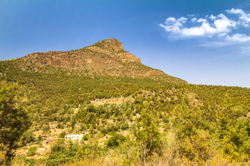Fototapeta na wymiar Landscape of the Beni Snassen Mountains in northeast Morocco, Africa.