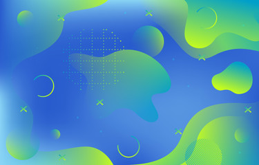 Fototapeta na wymiar Colorful Gradient Fluid Liquid Geometric Dynamic Shape Background