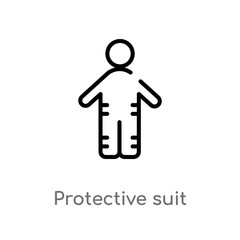 outline protective suit vector icon. isolated black simple line element illustration from people concept. editable vector stroke protective suit icon on white background