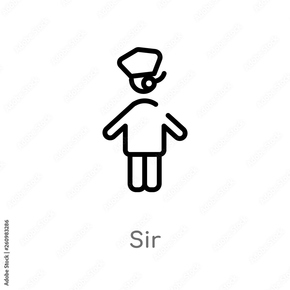 Poster outline sir vector icon. isolated black simple line element illustration from people concept. editab