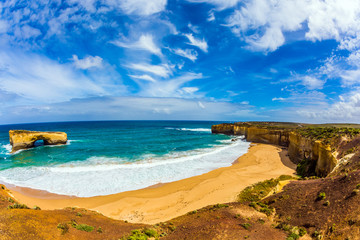 Azure water of small beach