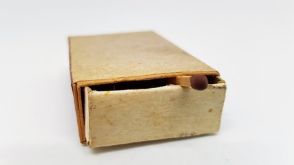 An old, worn matchbox