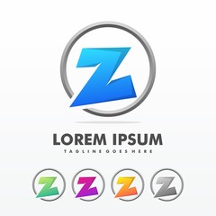 Initial Letter Z triangle logo design Vector