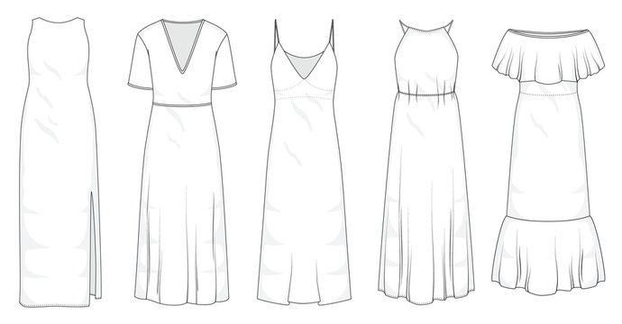 drawings of dresses