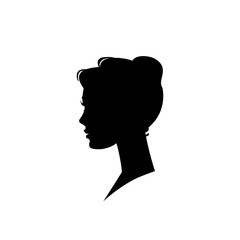 Woman silhouette face to face. Vector illustration