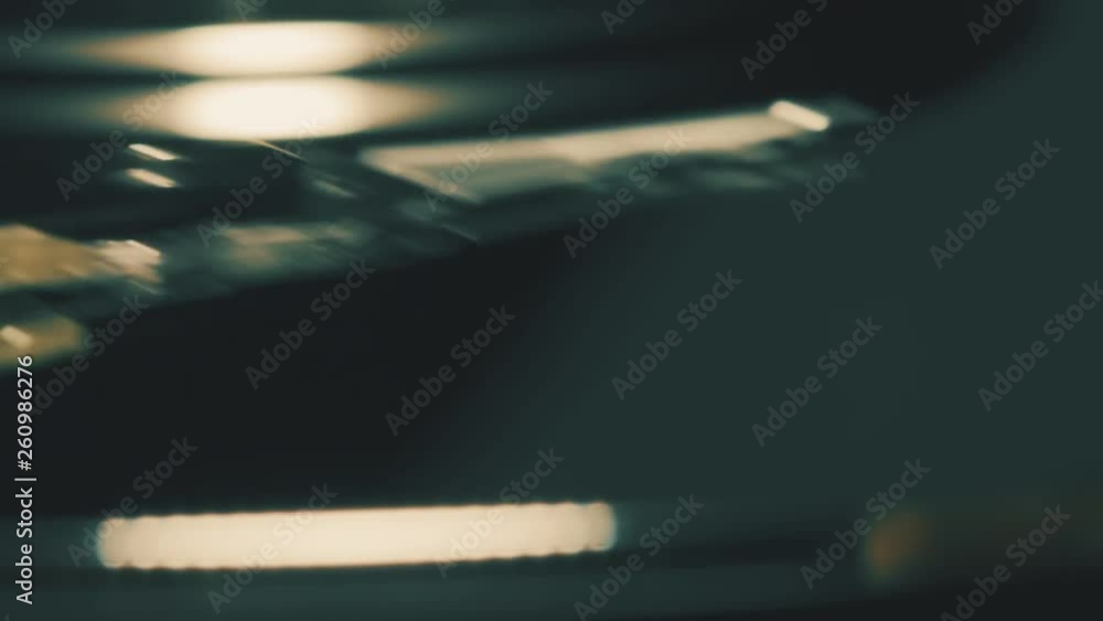 Poster head of operating computer hdd or hard disk drive, slow motion macro shot