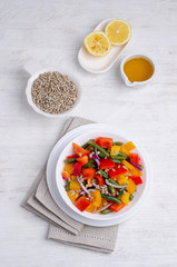 Vegetable salad with beans