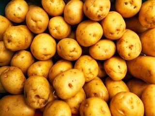 Fresh organic potatoes background