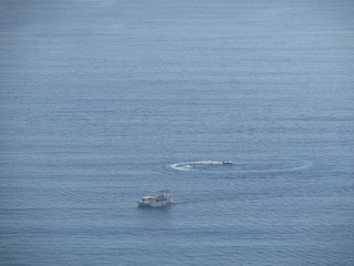 Naklejka premium boat in the sea