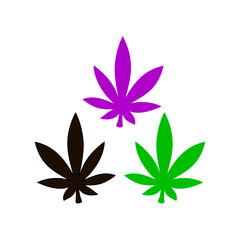 Marijuana or cannabis icon. Plant leaf vector illustration.