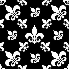 Fleur De Lis Seamless Pattern, Fleur-De-Lys Or Flower-De-Luce, The Decorative Stylized Lily