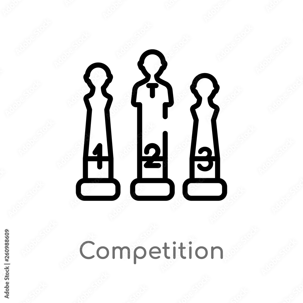 Poster outline competition vector icon. isolated black simple line element illustration from productivity c