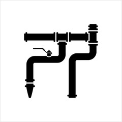 Pipe Icon, Pipe Fitting Icon, Water, Gas, Oil Pipeline, Plumbing Work