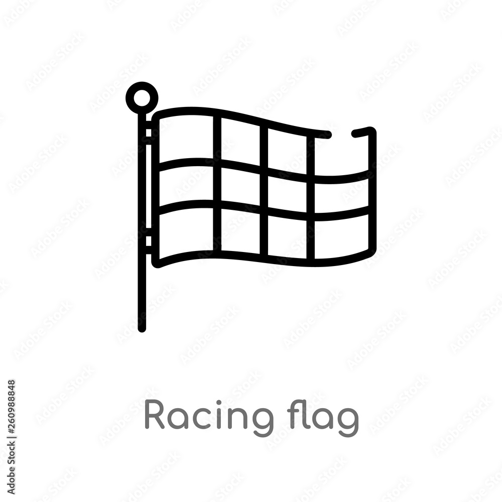 Poster outline racing flag vector icon. isolated black simple line element illustration from productivity c