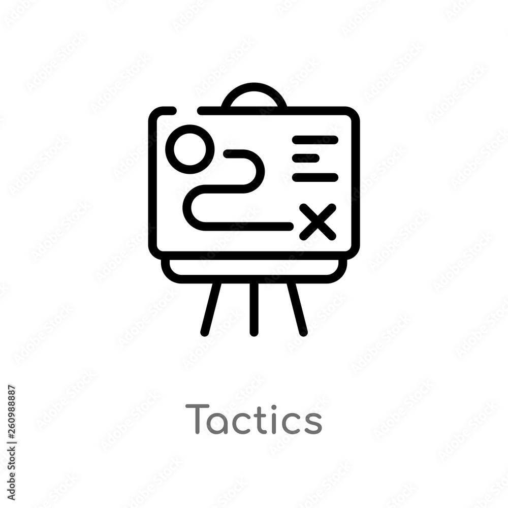 Poster outline tactics vector icon. isolated black simple line element illustration from productivity conce
