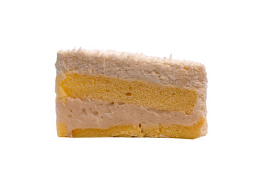 Coconut cake on isolated white background with clipping path.