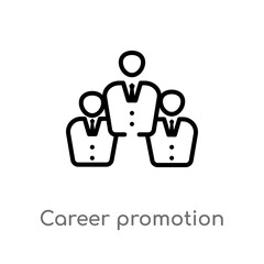 outline career promotion vector icon. isolated black simple line element illustration from professions and jobs concept. editable vector stroke career promotion icon on white background